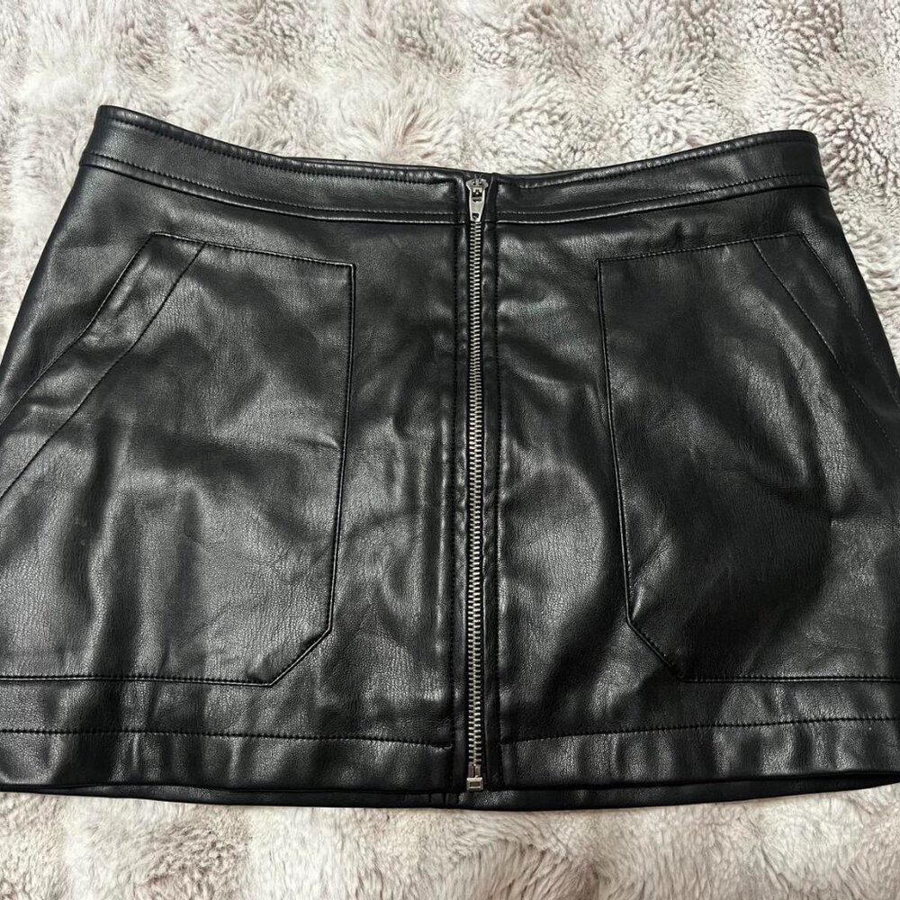 Free People Leather  mini Skirt